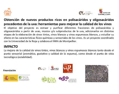 Obtención de nuevos productos ricos en polisacáridos y oligosacáridos procedentes de la uva: herramientas para mejorar la calidad de los vinos